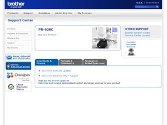 PR620C driver download page on the Brother International site