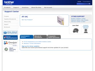 PTPC driver download page on the Brother International site