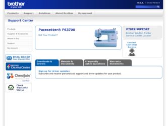 Pacesetter PS-3700 driver download page on the Brother International site