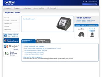 QL-1050N driver download page on the Brother International site