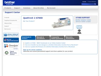Quattro 2 6700D driver download page on the Brother International site