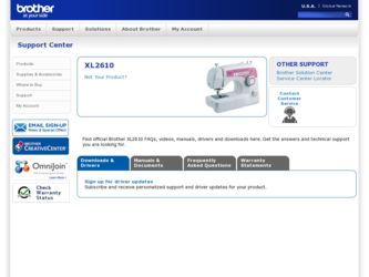 XL-2610 driver download page on the Brother International site