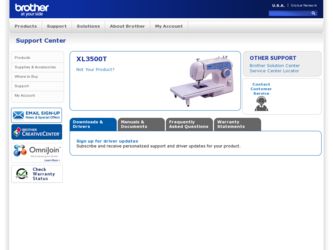 XL-3500T driver download page on the Brother International site