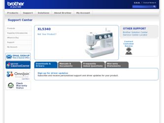 XL 5340 driver download page on the Brother International site
