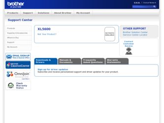 XL-5600 driver download page on the Brother International site