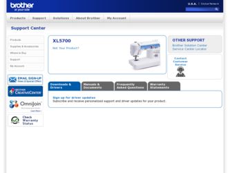 XL-5700 driver download page on the Brother International site