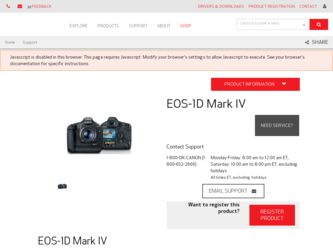 EOS-1D Mark IV driver download page on the Canon site