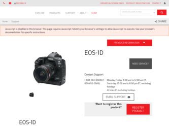 EOS-1D driver download page on the Canon site