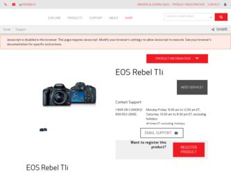 EOS Rebel T1i driver download page on the Canon site