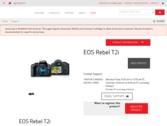 EOS Rebel T2i EF-S 18-55IS II Kit driver download page on the Canon site