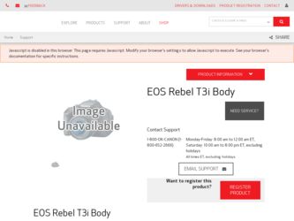 EOS Rebel T3i Body driver download page on the Canon site