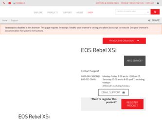 EOS Rebel XSi driver download page on the Canon site