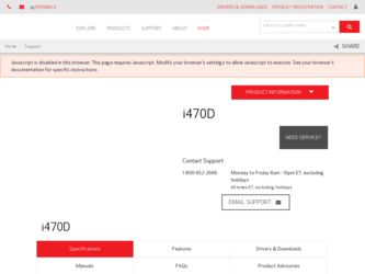 I470D driver download page on the Canon site