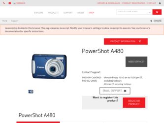 canon digital camera driver free download on PowerShot A480 driver download page on the Canon site
