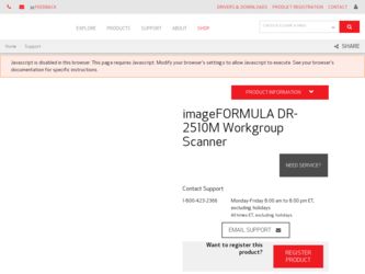 imageFORMULA DR-2510M Workgroup Scanner driver download page on the Canon site