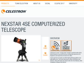 NexStar 4SE Computerized Telescope driver download page on the Celestron site