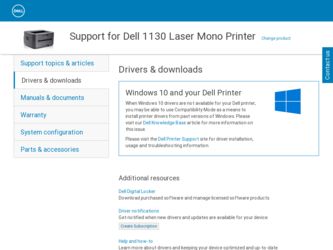 1130 driver download page on the Dell site