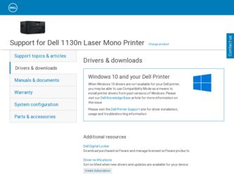 1130N driver download page on the Dell site