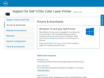 1230c driver download page on the Dell site