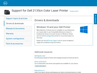 2135cn driver download page on the Dell site