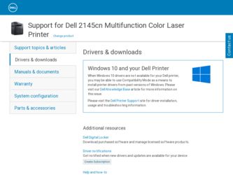 2145cn driver download page on the Dell site