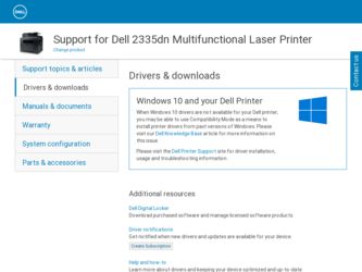 2335dn driver download page on the Dell site