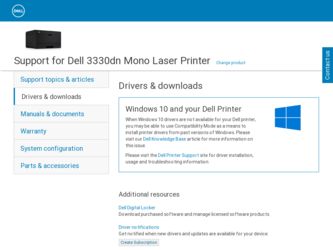 3330dn driver download page on the Dell site