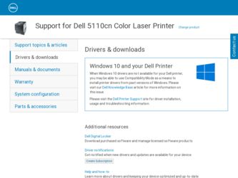 5110cn driver download page on the Dell site