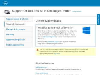 966 driver download page on the Dell site