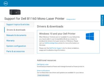 B1160 driver download page on the Dell site