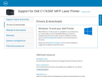 C1765NF driver download page on the Dell site