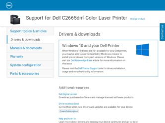 C2665dnf driver download page on the Dell site
