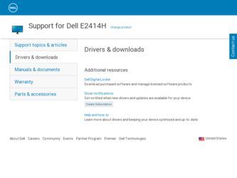 E2414H driver download page on the Dell site