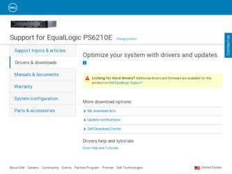 EqualLogic PS6210E driver download page on the Dell site