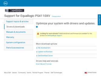 Equallogic PS4110XV driver download page on the Dell site