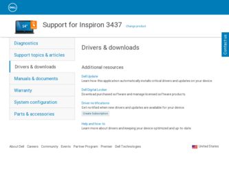 Inspiron 3437 driver download page on the Dell site