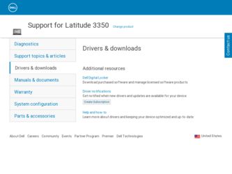 Latitude 3350 driver download page on the Dell site