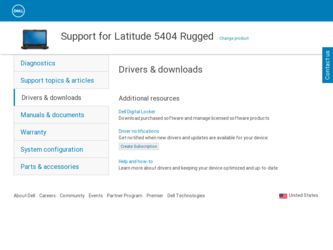 Latitude 5404 Rugged driver download page on the Dell site