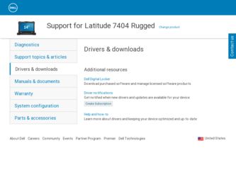 Latitude 7404 Rugged driver download page on the Dell site