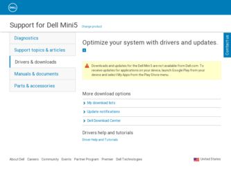 Mini5 driver download page on the Dell site