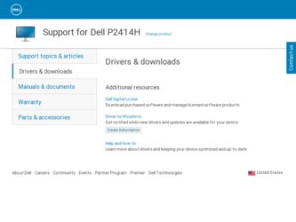 P2414H driver download page on the Dell site