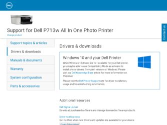 P713W driver download page on the Dell site