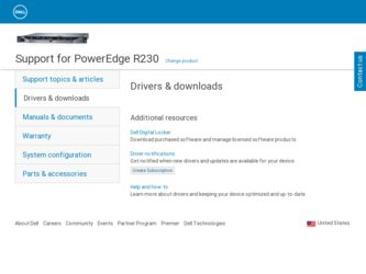 PowerEdge R230 driver download page on the Dell site