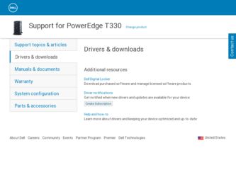PowerEdge T330 driver download page on the Dell site