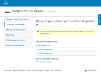 PowerVault DR6000 driver download page on the Dell site