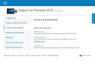 Precision 5510 driver download page on the Dell site