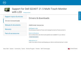 S2240T 21.5 driver download page on the Dell site