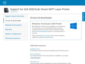 S2825cdn Smart driver download page on the Dell site