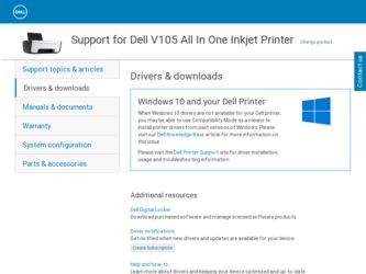 V105 driver download page on the Dell site