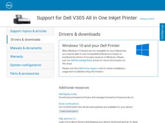 V305 driver download page on the Dell site